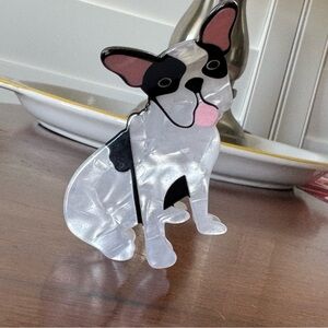 Black and White Bulldog Hair Accessory